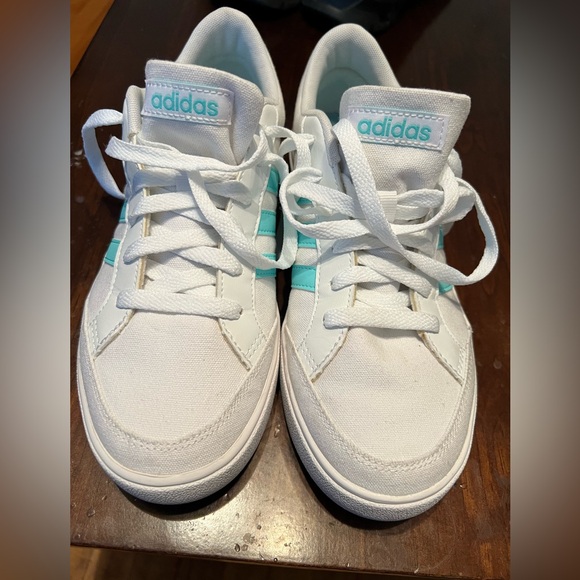 ADIDAS White and Teal Sneakers - Picture 10 of 10